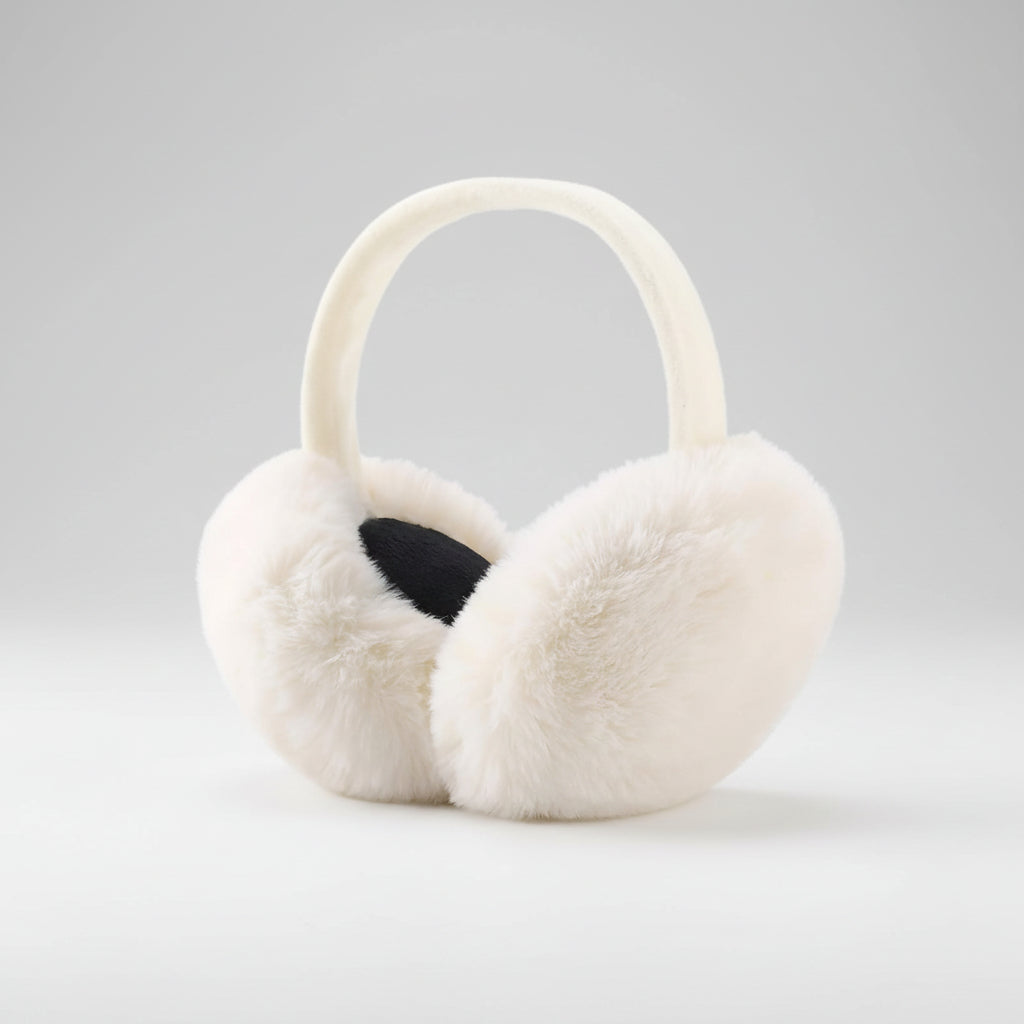 Aquecedores de Orelhas Femininos de Pêlo Macios Dobráveis Acessórios de Inverno