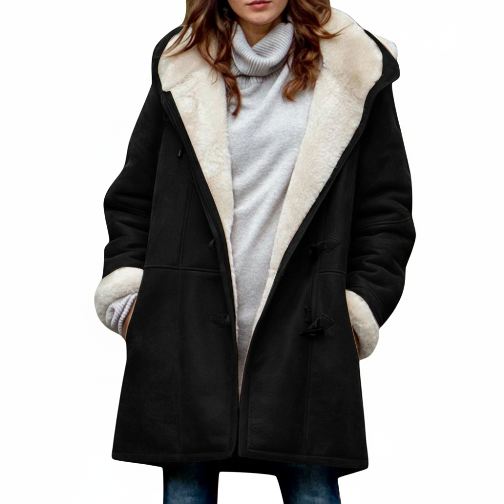 Casaco de Inverno com Forro e Capuz para Senhora