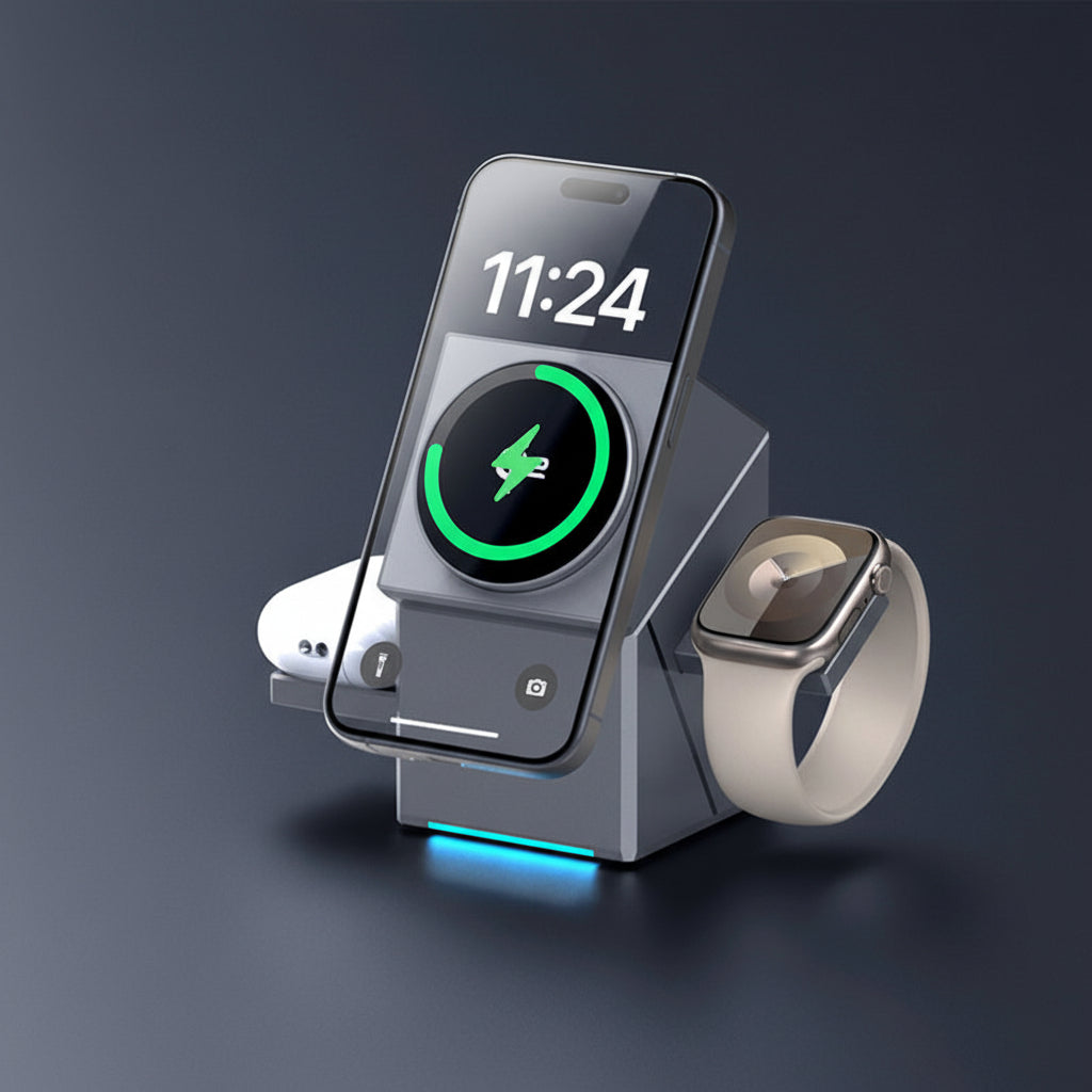 3 In 1 Foldable Magnetic Wireless Charging Station Devices