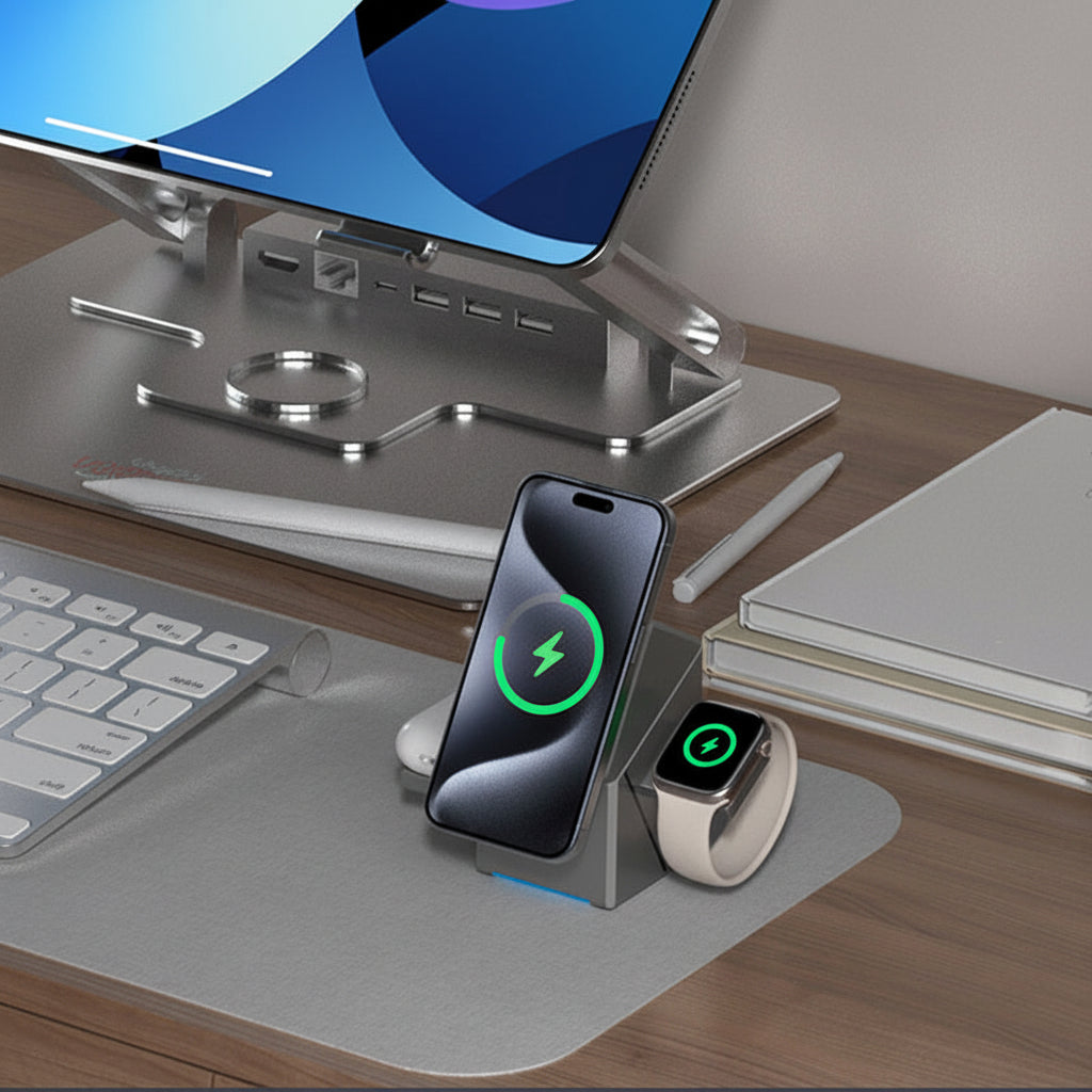 3 In 1 Foldable Magnetic Wireless Charging Station Devices