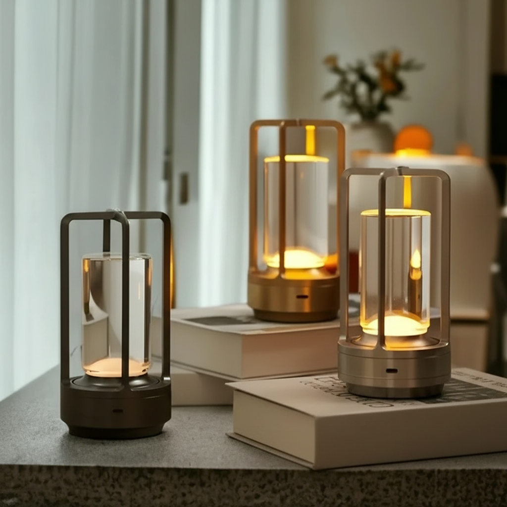 Wireless LED Table Lamp Scandinavian Design Rechargeable Touch Control 0