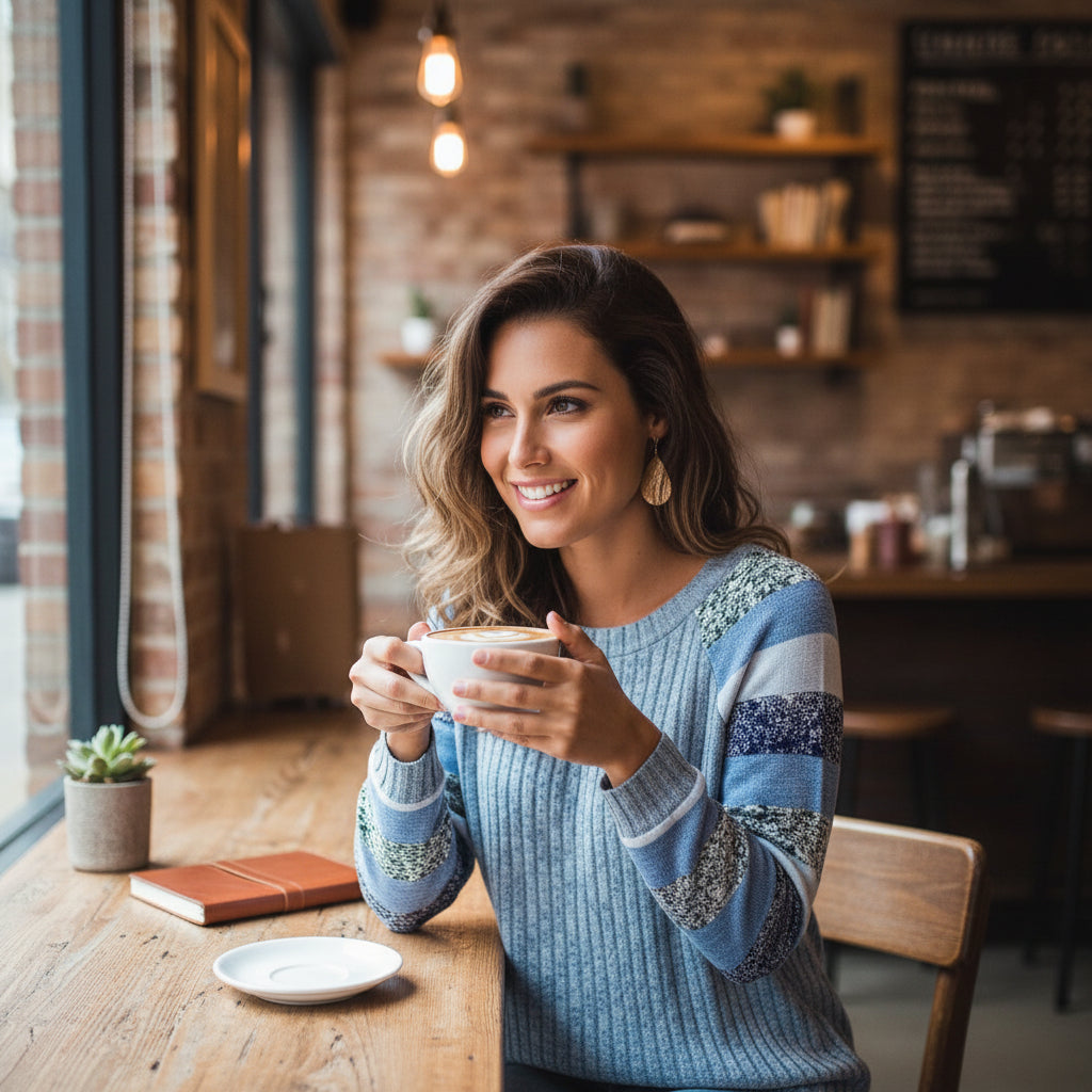 Camisas de Manga Comprida WIHOLL para Mulher Suéteres Leves Conjuntos de Outono 2025 Roupa de Inverno com Blocos de Cor Elegante Casual Macia