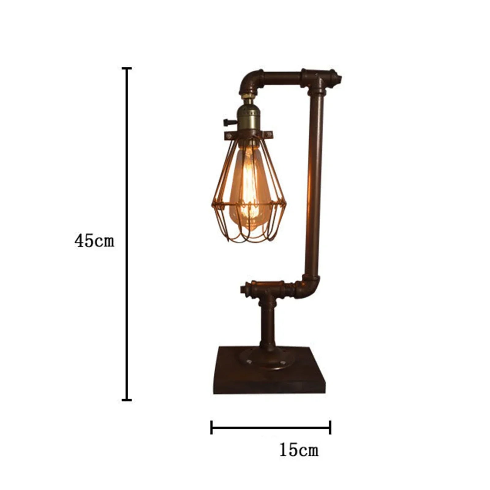 LumiVintage – Industriële Vintage Metalen Tafellamp, Retro Loft-Design voor Woonkamer, Kantoor en Slaapkamer