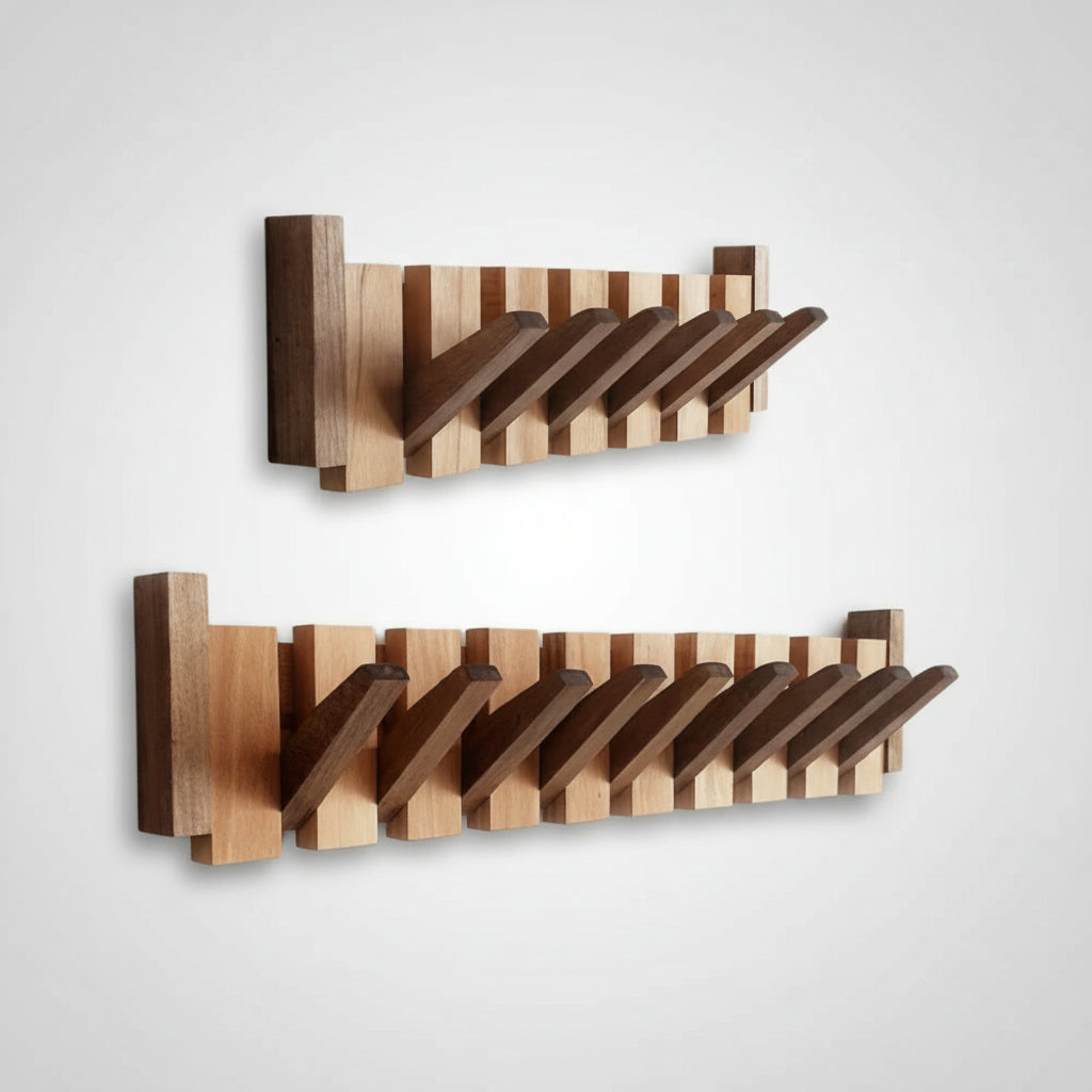 Wooden Coat Rack Stylish Organizer for Coats Hats and Scarves 8