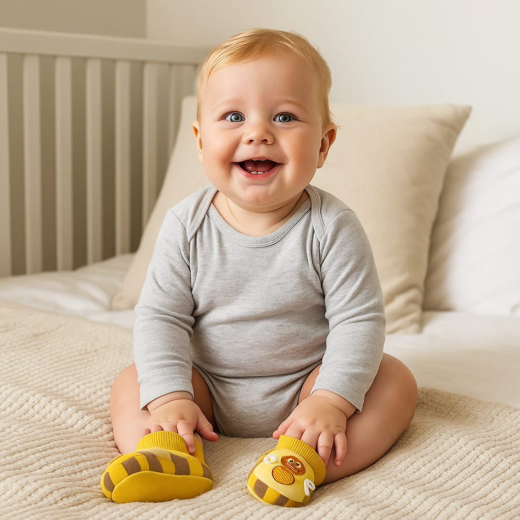 Pantufas de Bebé Antiderrapantes Meias Macias Quentes Confortáveis