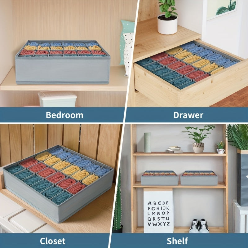 2-Pack Opvouwbare Sokken- en Ondergoedorganizer met 24 Vakken