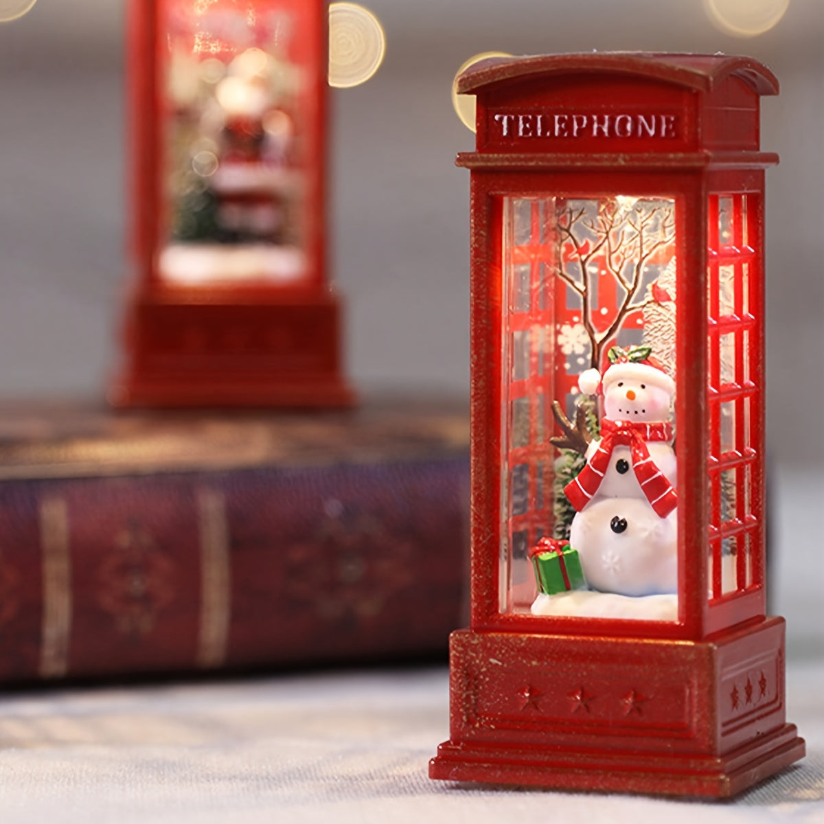 KerstTelefoon - Decoratieve Kerst Telefooncel met Licht