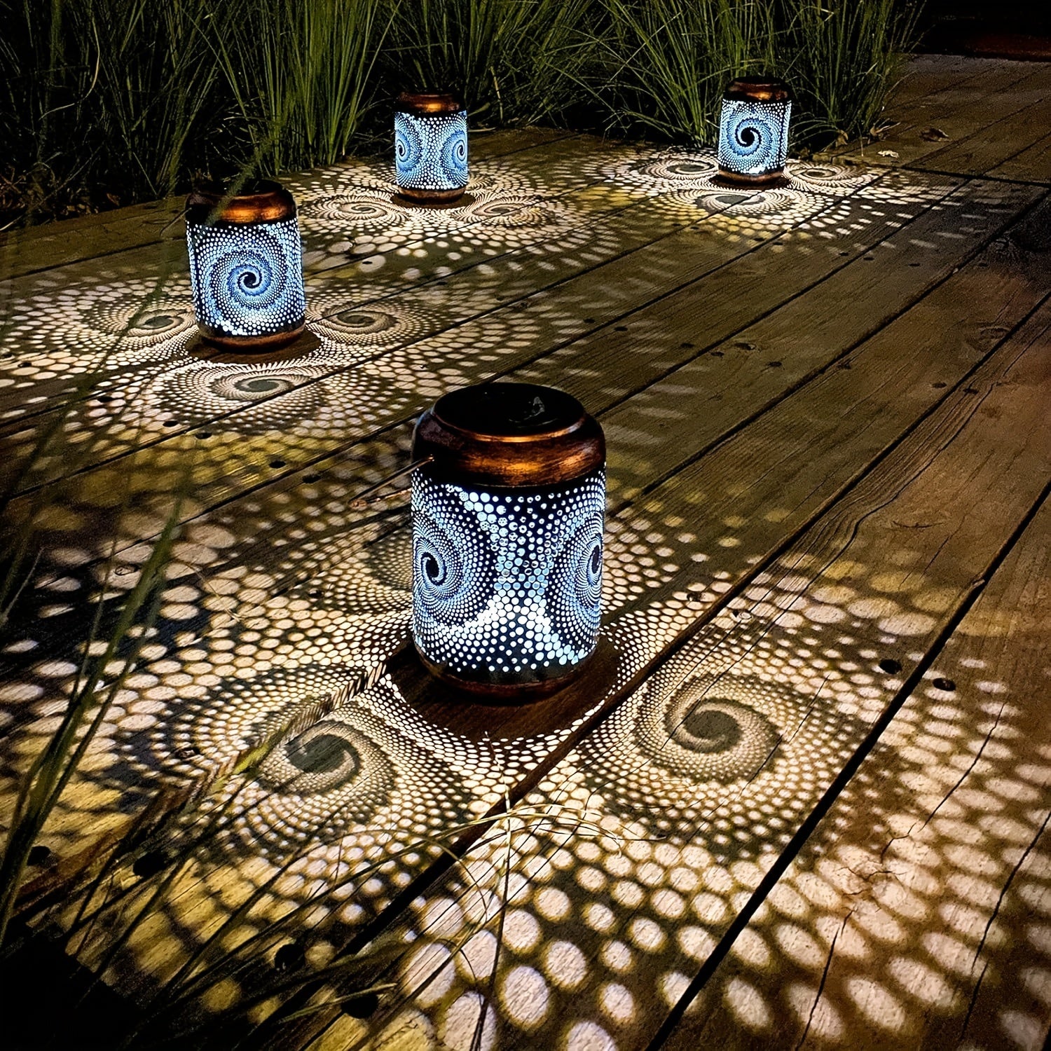 SolarLantern - Lanterne Solari Sospese per Esterni, Lampade LED in Metallo Cavo