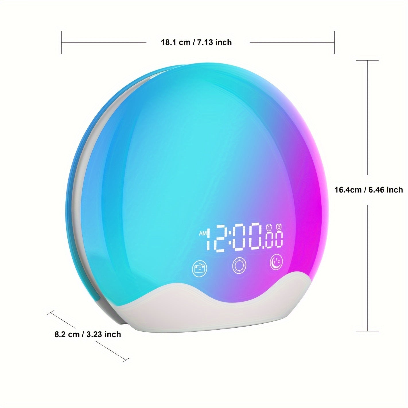 HaloRise - Zonsopgang Waaklamp met Touch Control & 12 Kleuren Nachtlicht