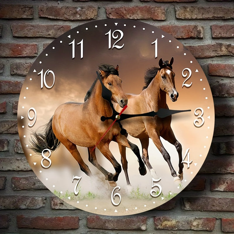 GallopTime - Silent Wall Clock with Running Horse Design