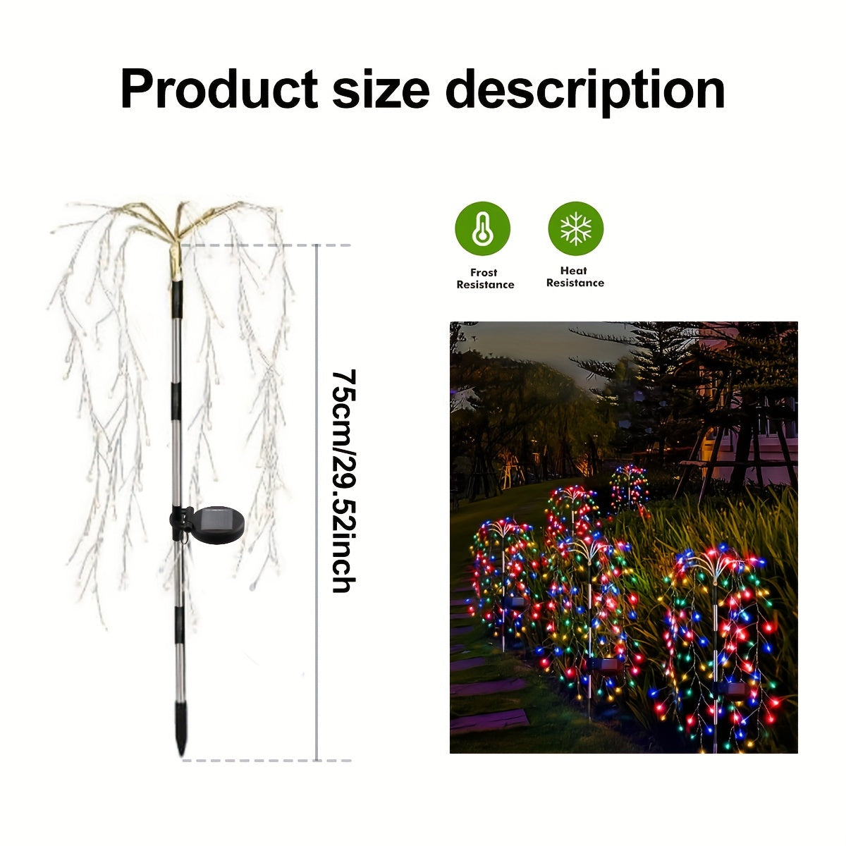 SolarGlimmer - Lampada da Giardino a LED con Fuochi d'Artificio a Energia Solare con 8 Modalità di Luce