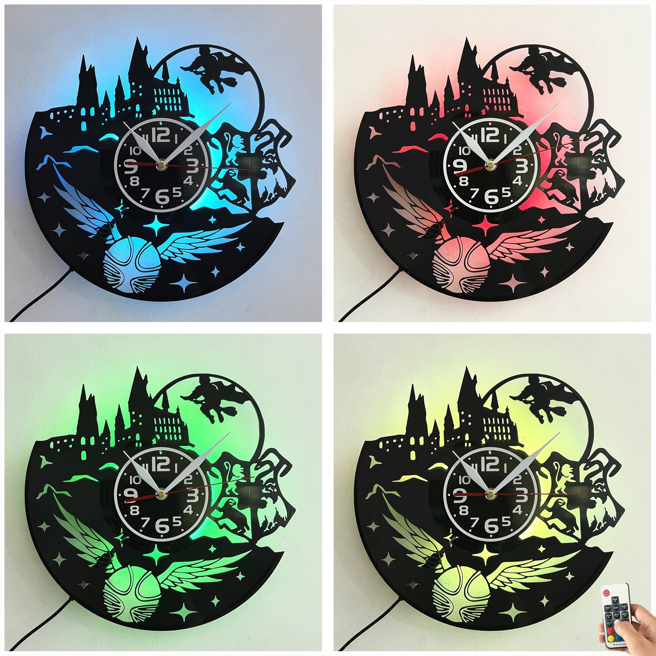 Stille LED Vinyl Record Wandklok - Perfect Voor Woonkamer, Slaapkamer, Keuken & Kantoor Decor | Ideaal Cadeau Voor Verjaardag, Moederdag & Halloween