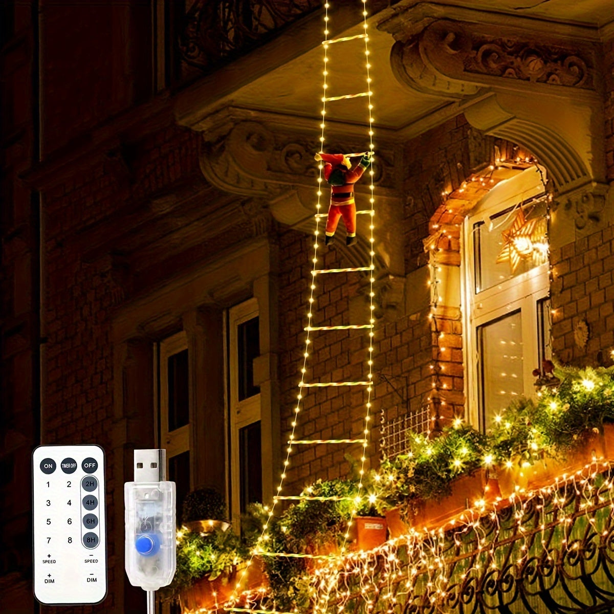 SantaLicht - USB LED-Lichtsnoer voor Feestdecoratie, Multikleurig