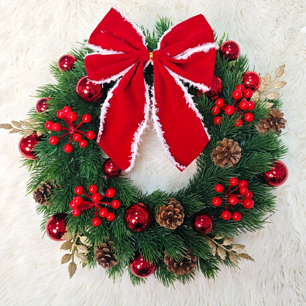 HolidayCharm - 44.98cm Feestelijke Kerstkrans voor Voordeur & Muurdecoratie