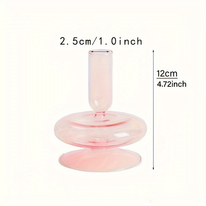 1pc Creatieve en Minimalistische Glazen Kandelaar Set - Gelakte Glazen Vaas Tafeldecoratie voor Woonkamer, Eettafel en Romantisch Diner