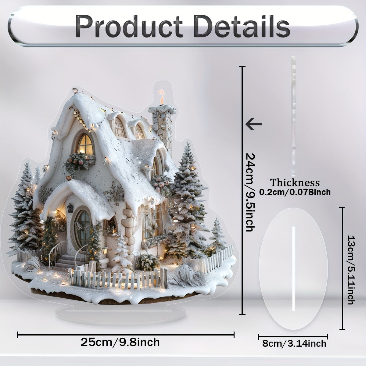 EnchantedVillage - Acryl Kerstdorp Tafeldecoratie, Shabby Chic Stijl