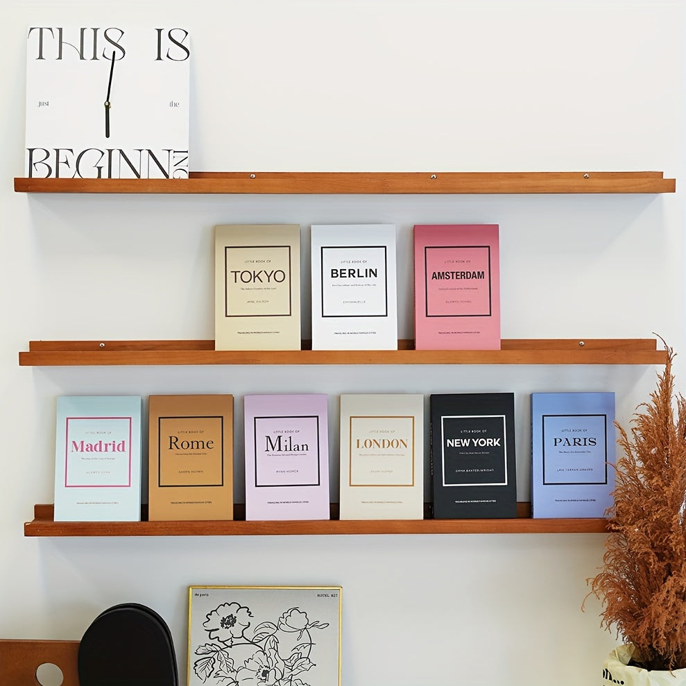 Set classico di fermalibri con 3 libri finti - Elegante decorazione per mensole