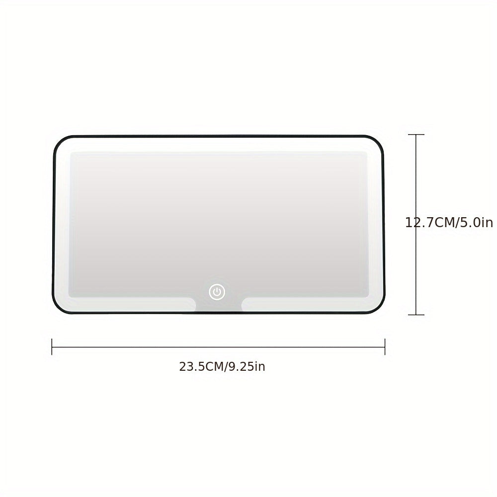 Car Sun Visor Makeup Mirror with 3 Light Modes – Adjustable LED, USB Rechargeable, Portable Design