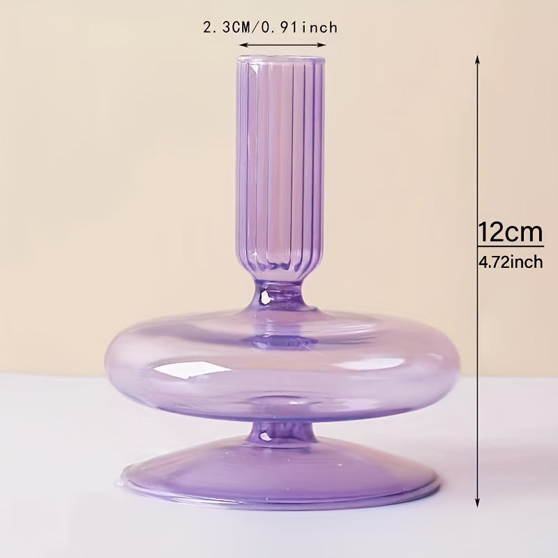 1pc Creatieve en Minimalistische Glazen Kandelaar Set - Gelakte Glazen Vaas Tafeldecoratie voor Woonkamer, Eettafel en Romantisch Diner