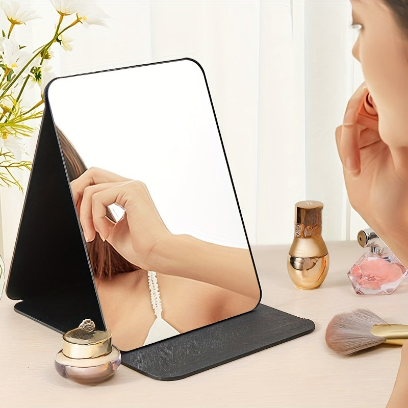Draagbare Opvouwbare Make-up Spiegel – HD, Tafelmodel, Ideaal voor Vrouwen & Meisjes, Zonder Batterij