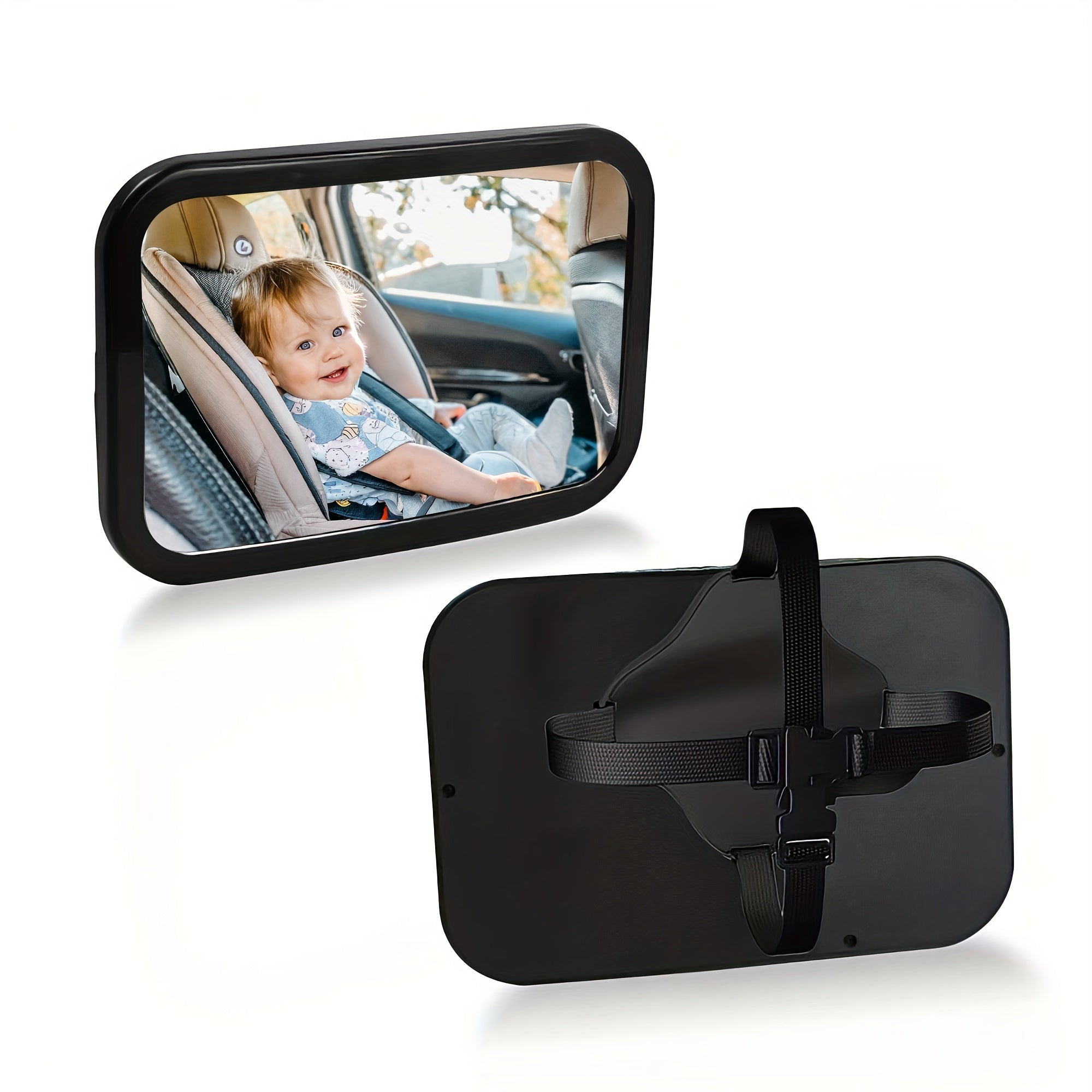 Safe 360° Rotatable Car Mirror – Wide, Scratch-Resistant Rearview Mirror