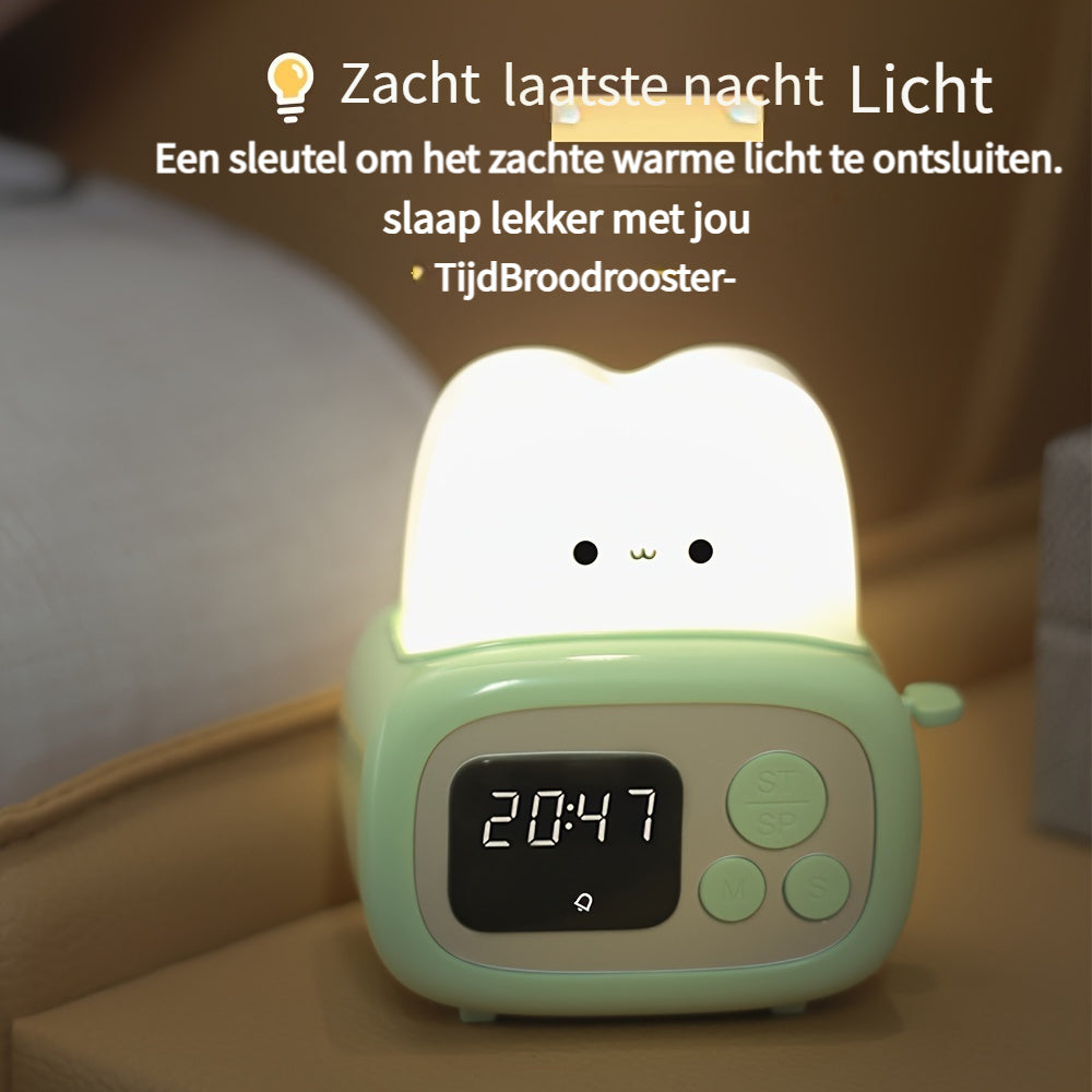 GlowBake - Schattige LED Wekker met USB-Oplaadbare Batterij