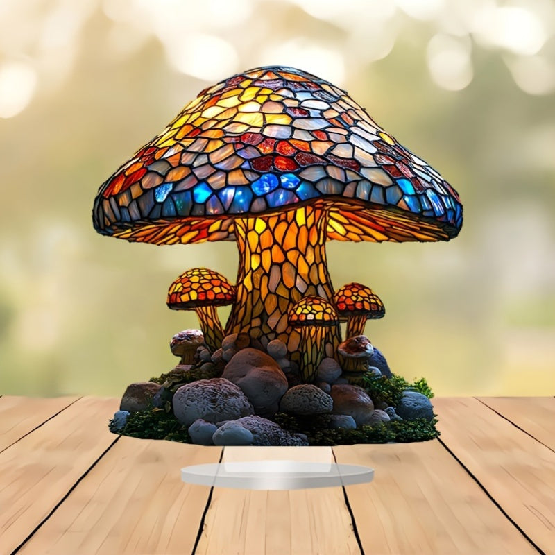 MushroomGlow - Bohemian Acryl Tafellamp Zonder Elektriciteit
