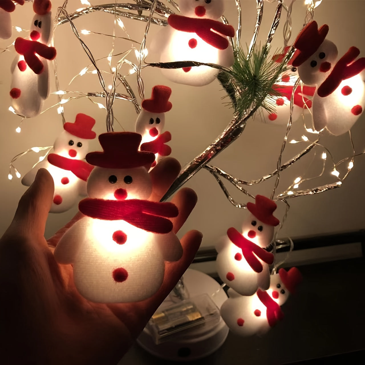 SnowGlow - LED Pluche Sneeuwpop Lichtslinger 1,5 Meter