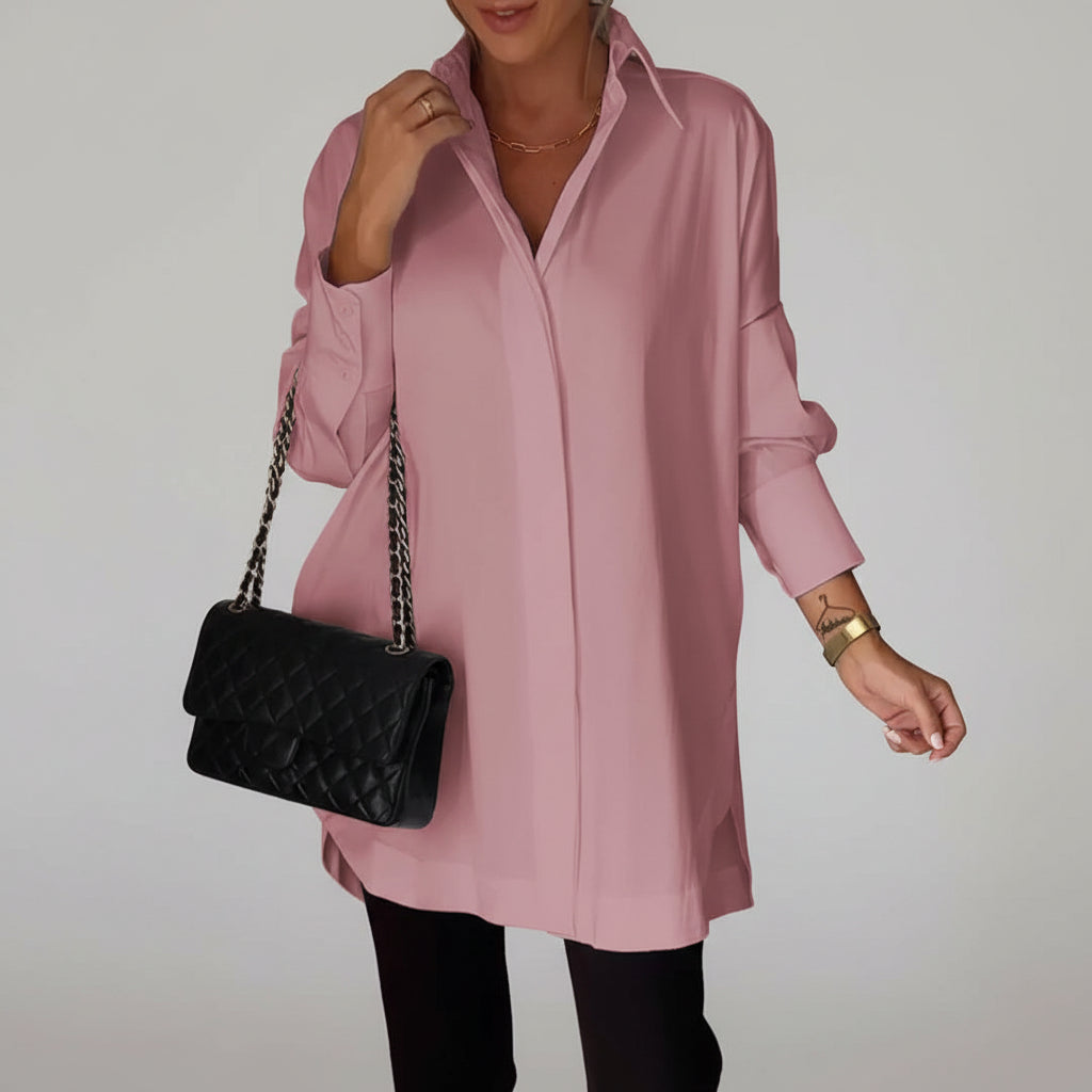 Long Polo Blouse Dames Ademend Stijlvol Elke Dag
