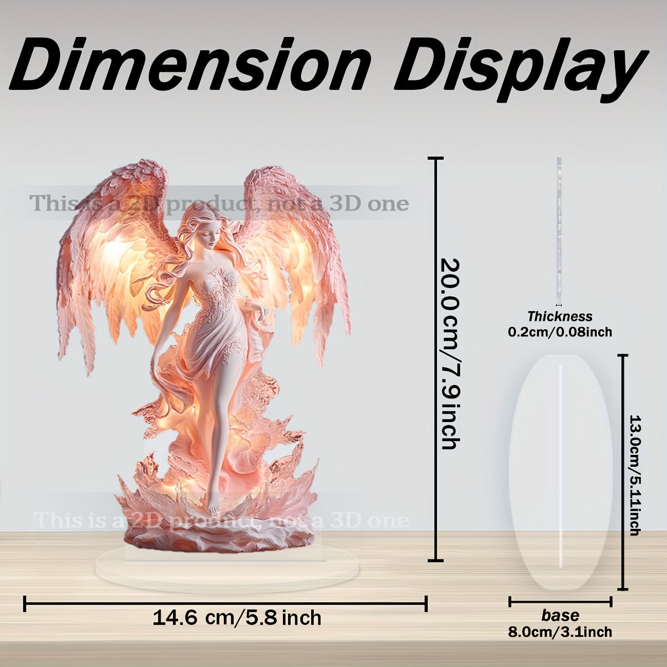 AngelGlow - Acryl Engel Display Bord voor Tafel & Huisdecoratie