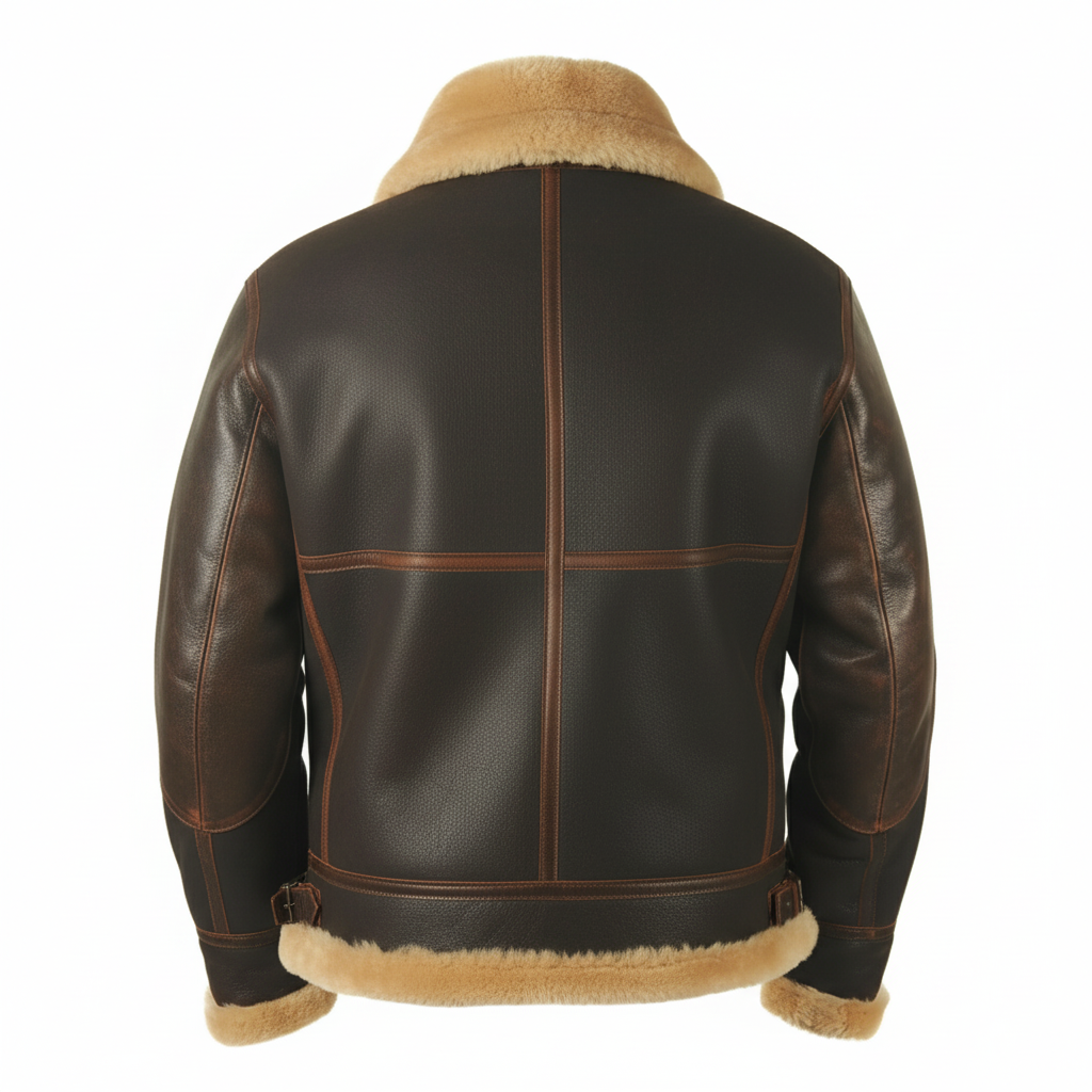 Casaco de Piloto Vintage com Forro Quente para Dias Frios