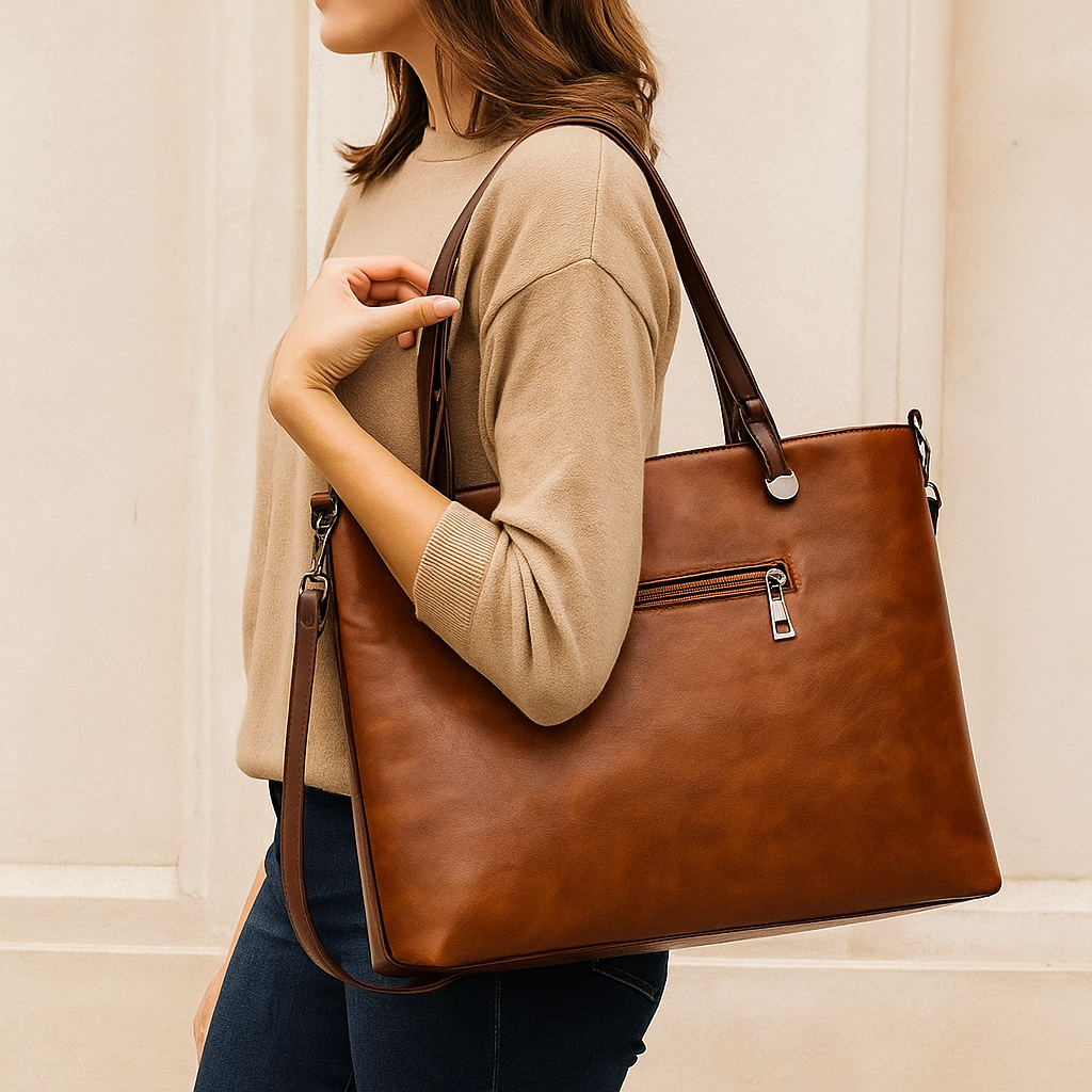 Work Bag Women Vintage Leather Tote Handbag Office Travel