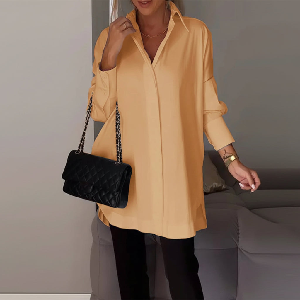 Long Polo Blouse Dames Ademend Stijlvol Elke Dag