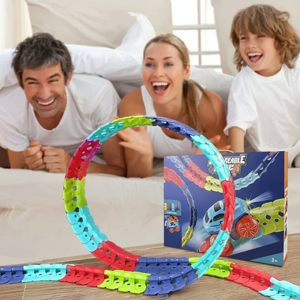 Pista de Corrida de Brinquedo Carro Antigravidade Pista Flexível