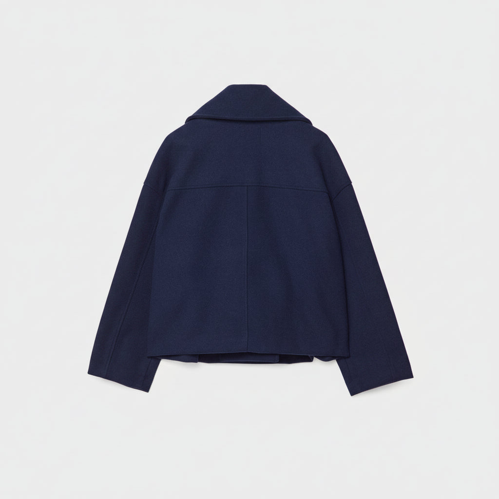 Blazer Dames Korte Dubbelrijige Oversized Jas Revers