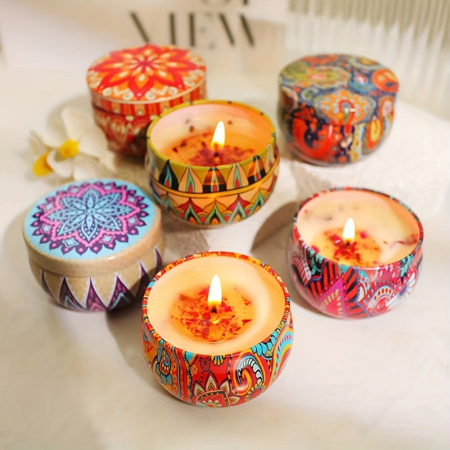 Set di Candele Profumate 4 Pezzi - Profumi Rilassanti: Gelsomino, Sandalo, Canglan, Rosa - Perfetto per Rilassamento, Yoga e Regali