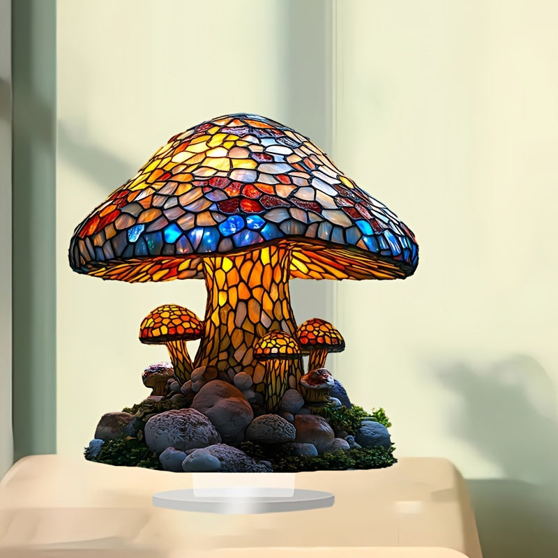 MushroomGlow - Bohemian Acryl Tafellamp Zonder Elektriciteit