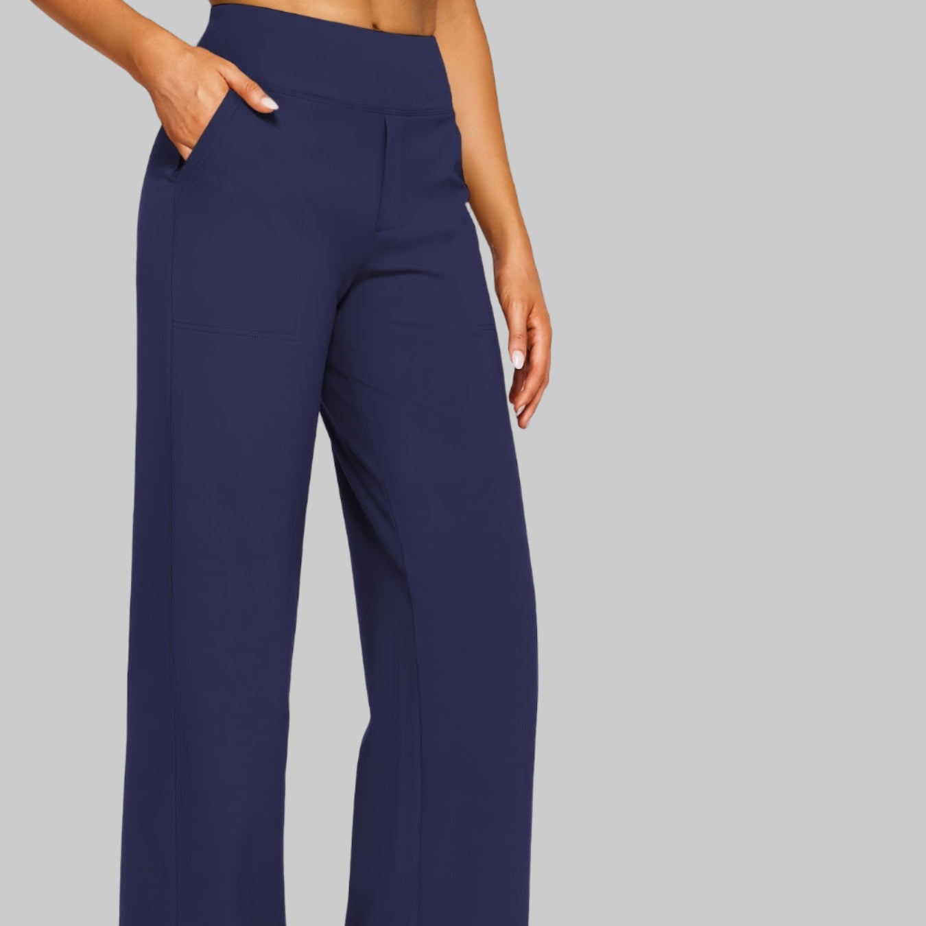 Dames Broek Wide Leg Elegante Stretch Nylon Lange Pantalon