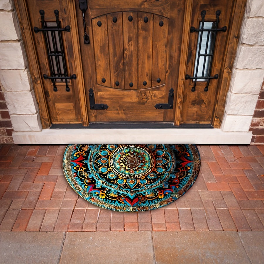 Bohemian Mandala Deurmat - Antislip, Zacht & Machinewasbaar