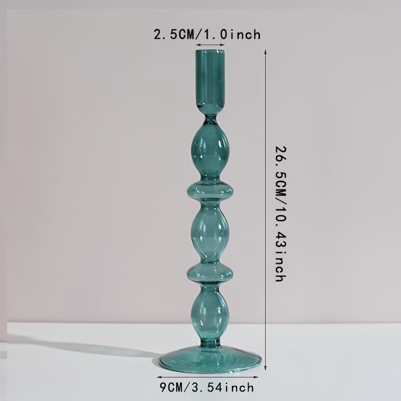 1pc Creatieve en Minimalistische Glazen Kandelaar Set - Gelakte Glazen Vaas Tafeldecoratie voor Woonkamer, Eettafel en Romantisch Diner