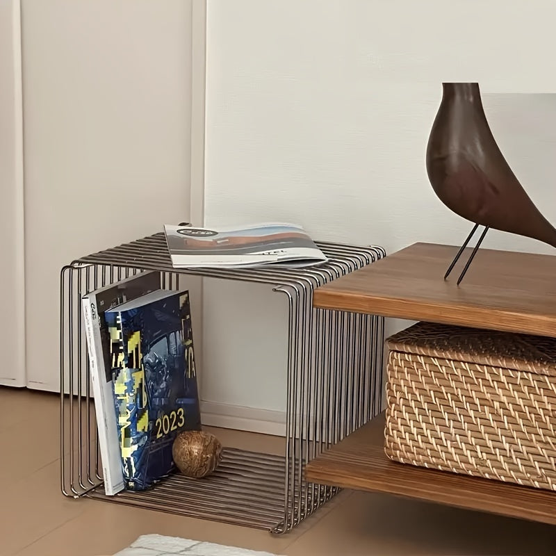 GeoShelf - Minimalistische Geometrische Metalen Boekenplank en Bijzettafel voor Diverse Kamertypes