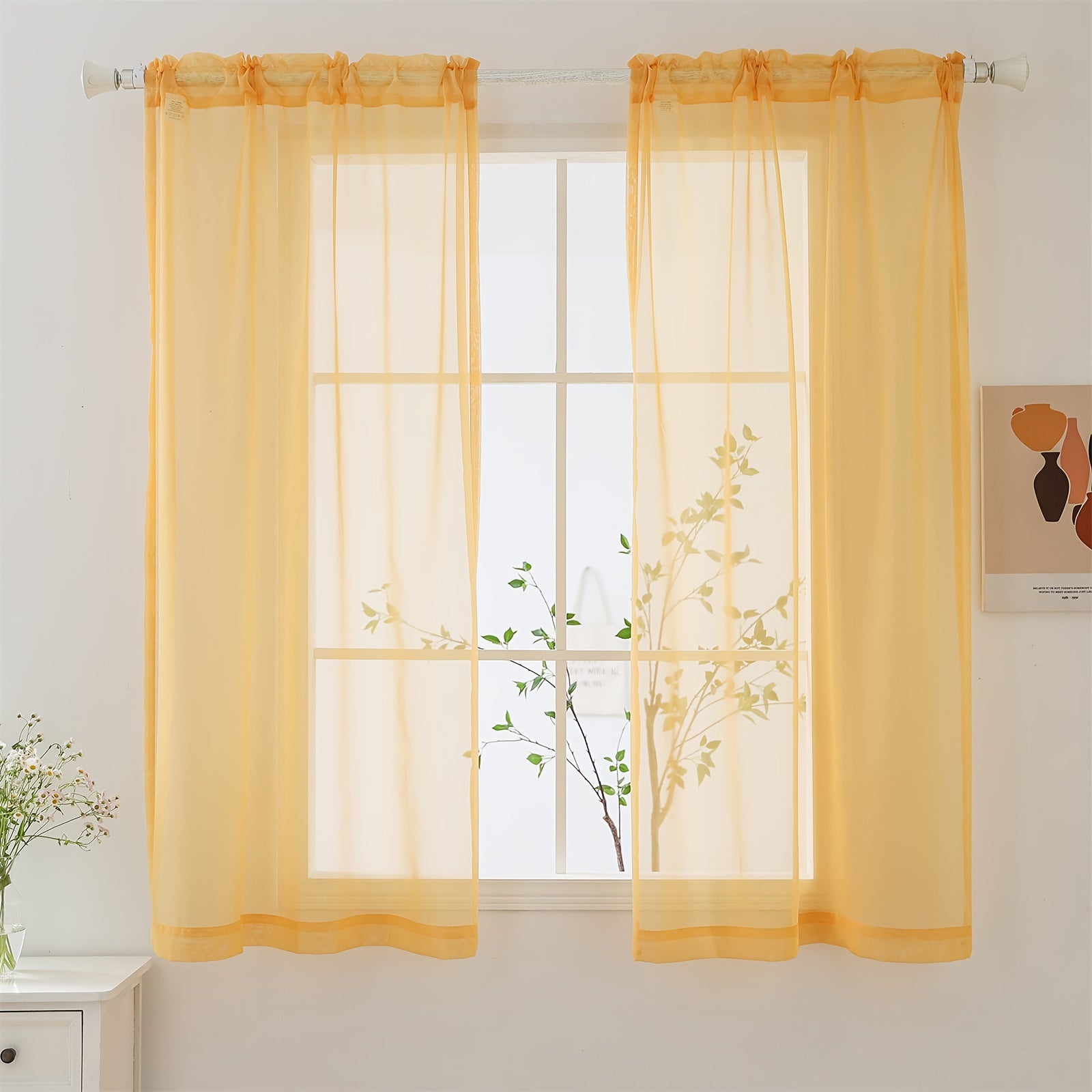 Semi-transparante Gordijnen - 2-pack Lichte en Ademend Polyester Gordijnen voor Slaapkamer en Terrasdeuren
