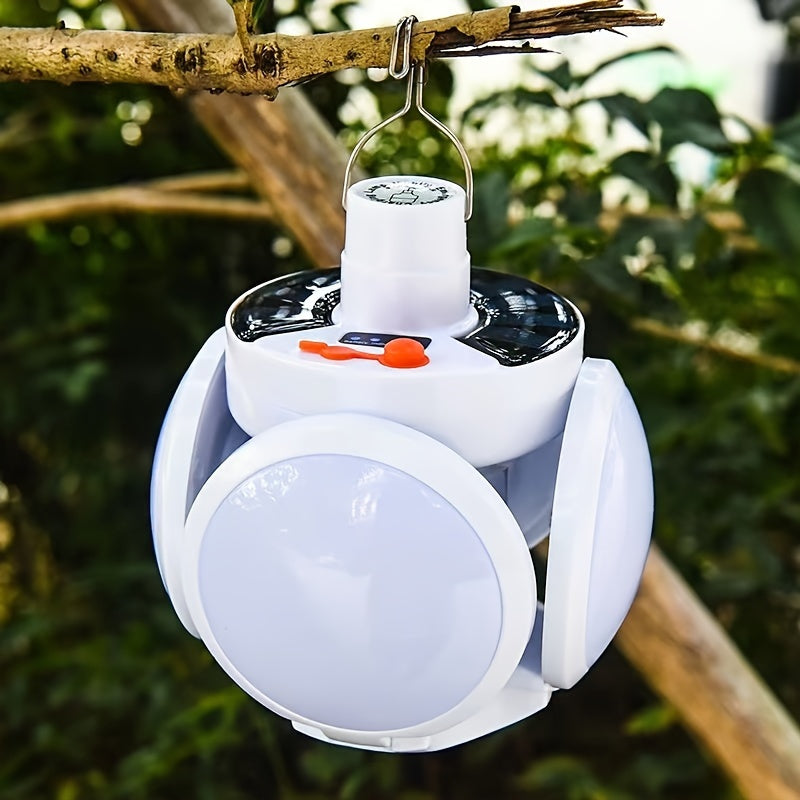 SolarFold - Lampada da campeggio portatile a LED ricaricabile USB, ideale