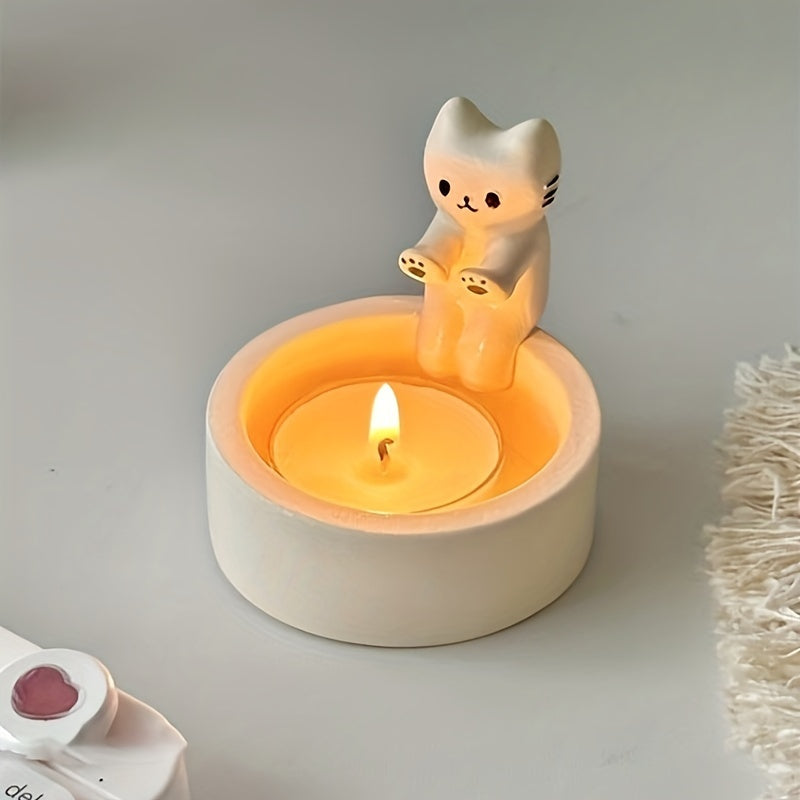 ResinTray - Moderne Hars Kaarsenlade | Schattige Katten Decor & Organisatie