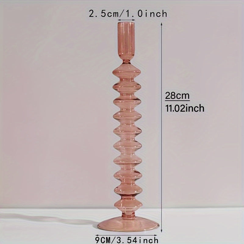 1pc Creatieve en Minimalistische Glazen Kandelaar Set - Gelakte Glazen Vaas Tafeldecoratie voor Woonkamer, Eettafel en Romantisch Diner