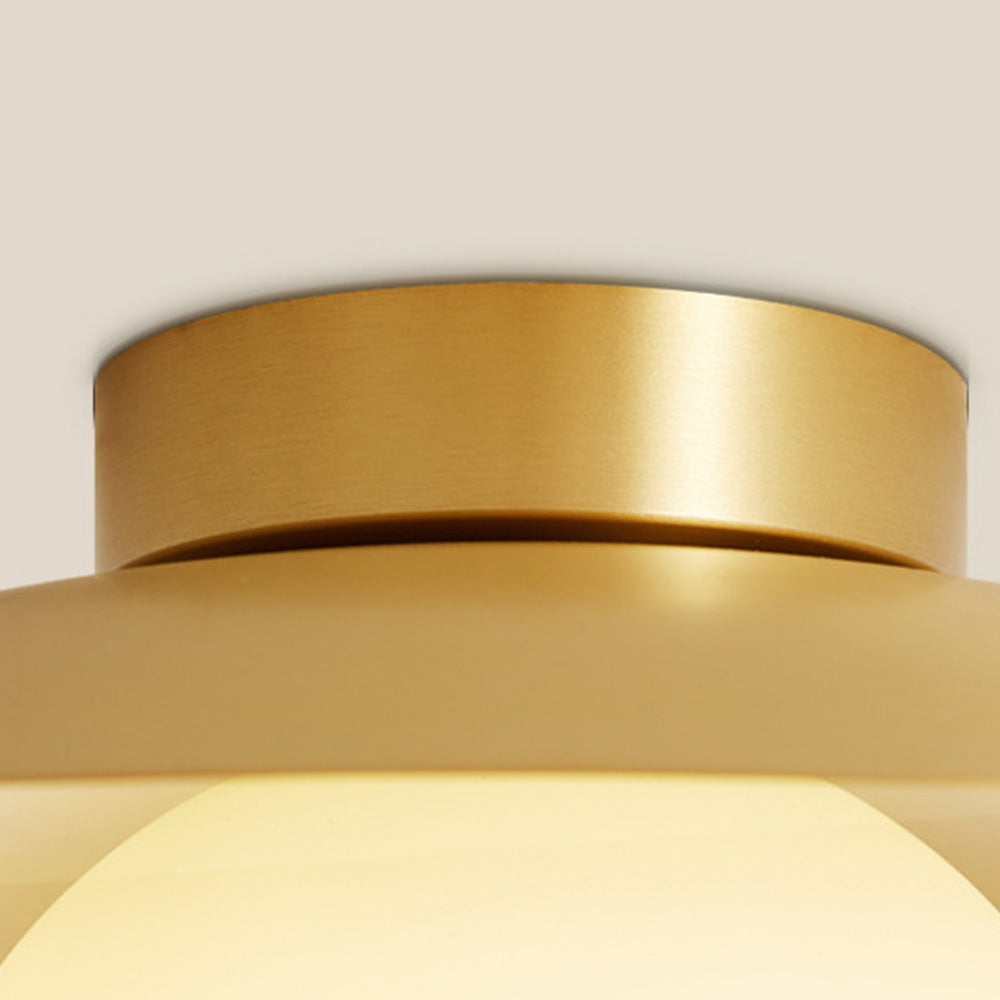 Brass Cap Gold Semi Flush Ceiling Lamp