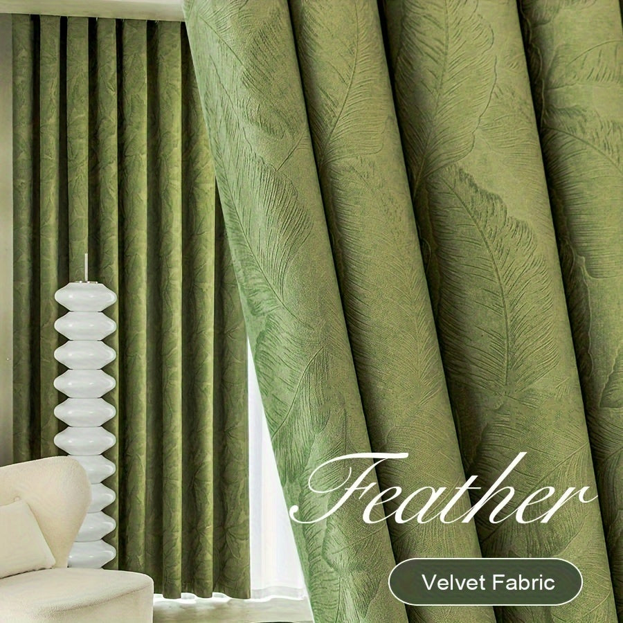 Aifish Glam Stijl Jacquard Fluwelen Gordijnen - 2-pack 90% Verduisterend en Warmte-isolerend