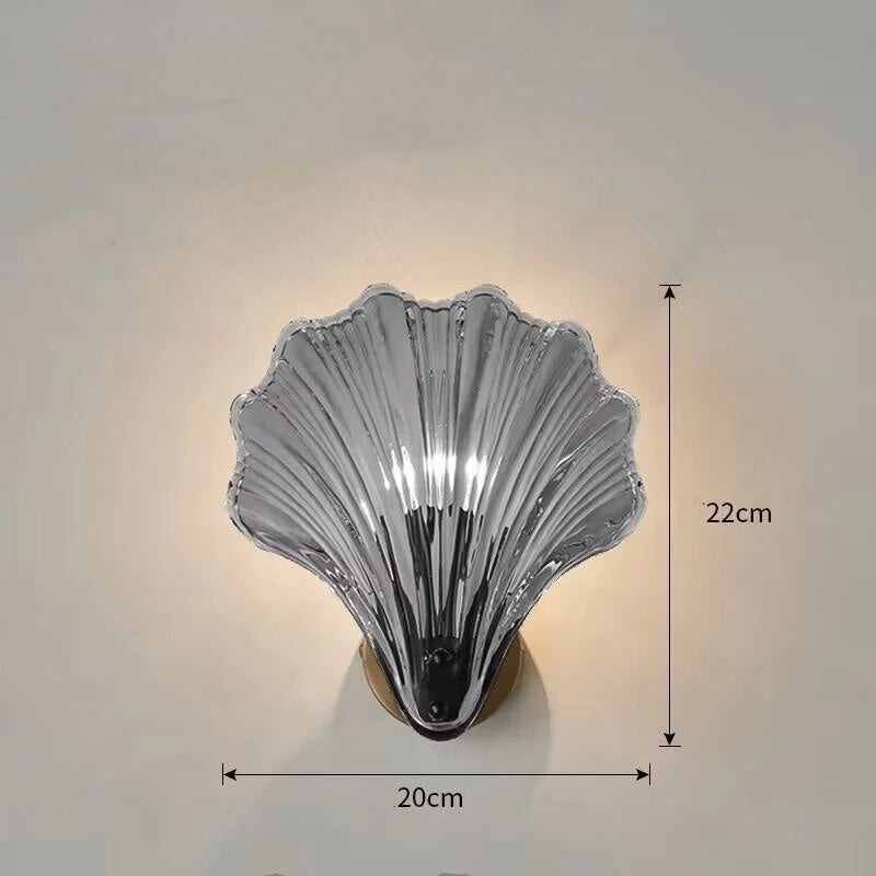 CoralGlimmer – Moderne LED Wandlamp in Schelpvormig Glasdesign