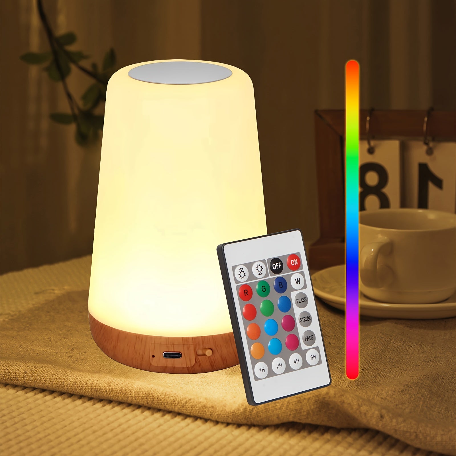 GlowLite - Draagbare Nachtlamp met Touchbediening en 13 RGB Kleuren