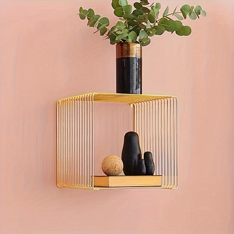 GeoShelf - Minimalistische Geometrische Metalen Boekenplank en Bijzettafel voor Diverse Kamertypes